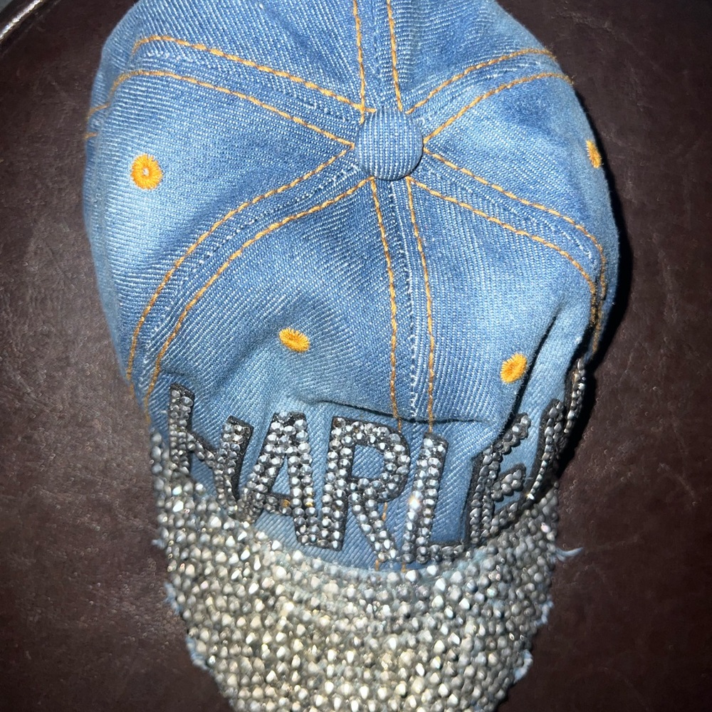 Harlem diamond distressed adjustable denim hat - Picture 15 of 15